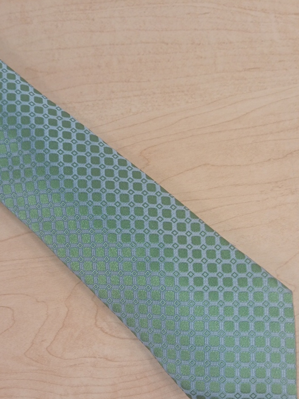 Ermenegildo Zegna Mint Green Geometric Silk Tie